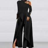 Women's Jumpsuit Print Floral Off Shoulder Elegant Holiday Going out Wide Leg Regular Fit Short Sleeve Pink Blue Green S M L Summer