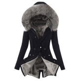 Winter Women Coat Ladies Fur Lining Coat Womens Winter Warm Thick Long Jacket Hooded Overcoat Fashion Parka Coat Jacket