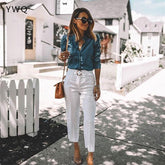 Denim Shirts For Women Long Sleeve Tops Blouses Women Clothes Autumn And Winter Denim Shirt Lady New Top Slim Sexy Denim Shirt