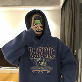 new velvet padded hooded sweatshirt women loose Korean style street clothes women's jacket Harajuku print hoodie