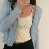 Summer Cotton Casual Knitted Women Tank Top Sexy Spaghetti Strap Lace Up Streetwear Slim Cute Crop Tops Cami