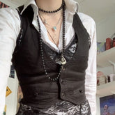 Women's Dressy Waistcoat Racerback Vest Tuxedo Suit Waistcoat Vintage Steampunk Jacquard Jacket Punk Style Corsetier