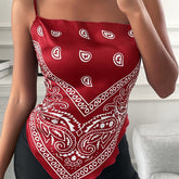 Summer Sleeveless Sling Women Cashew Sleeveless Vest Skinny Camis Tank Top Casual Female Short Bellyband Sexy Crop Tops Pbong mid size graduation outfit romantic style teen swag clean girl ideas 90s latina aesthetic