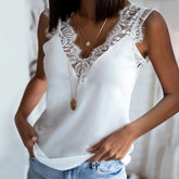 Pbong mid size graduation outfit romantic style teen swag clean girl ideas 90s latina aestheticLace V-Neck Solid Women Vest Top Strap Tank Tops Casual Sleeveless Shirts Blouse Camisetas Tirantes Mujer Women outfit