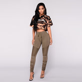New Autumn Women's Fashion Slim Fit Long Pants Draped Trousers Drawstring Skinny Sweatpants Pockets Fake Zippers Style Pants Pbong mid size graduation outfit romantic style teen swag clean girl ideas 90s latina aesthetic