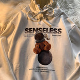 Harajuku cartoon print oversized hoodie women's trend all-match pullover American casual jacket men's sweatshirt womens tops