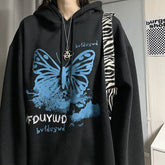 Oversized sweatshirt streetwear loose printed hoodie women's long-sleeved Korean jacket new zipper women's jacket hoodie