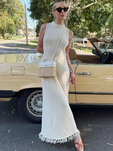 Knit Tassel Sleeveless Dress For Women Slim High Waist Casual Streetwear Ladies Knitwear Summer Holiday Beach Dress