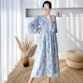 Pbong mid size graduation outfit romantic style teen swag clean girl ideas 90s latina aestheticSpring Maternity V-neck Dress High Waist Pregnant Woman Beach Dress Fashion Printing Loose Pregnancy Chiffon Holiday Clothes