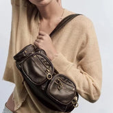Punk Stylish Handlebags for Women PU Underarm Bags Leisure Armpit Bag Shopping Shoulder Bags Female Fashion Handbag