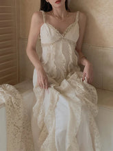 Summer Pure Color Office Lady Sweet Lace Long Dress Beach Style Y2k Travel Dress Women Elegant One Piece Dress Korean