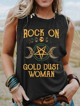 Tank Top Women Moon and Star Print Sleeveless Shirts Summer Ladies Casual Retro Cowboy Style Shirts Y2k Tops Vest Y2k Top