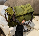 Canvas Crossbody Bags for Women New In Latest Trend Designer Chain Shoulder armpit Handbags Small Underarm Bag