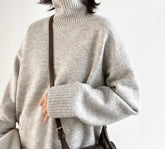 Korean Women's Sweater Loose Turtleneck Sweaters Warm Solid Pullover Knitwear Basic Female Tops Autumn Winter