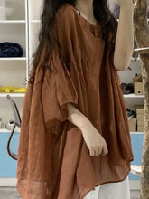 Loose Cotton Linen Women Blouse Summer Vintage O-Neck Solid Casual All Match Female Pulls Top Quality