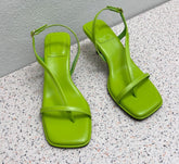 Summer New Suqare Toe Women Snadal Fashion Narrow Band Ladies Causal Gladitor Slides Thin High Heel Dress Pumps