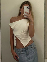 Summer Solid Patchwork Tank Top Side Split Casual High Street For Women Crop top Fashion Streetwear Female Y2k Top Vest