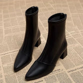 Ankle Boots for Women's Thick Heel Spring Summer Autumn Single Boots New Pointed High Heels Shoes Mid-heel Fashion