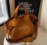 Quality Corduroy Crossbody Bags For Women Winter Warm Messenger Bag Solid Color Large Capacity Shoulder Shopping Totes Sac