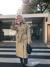 UK Brand new Fashion Fall /Autumn Casual Double breasted Simple Classic Long Trench coat with belt Chic Female windbreaker
