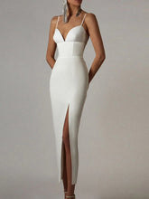 Adyce New Summer Women White Bodycon Bandage Dress Sexy V Neck Spaghetti Strap Club Celebrity Evening Runway Party Long Dresses