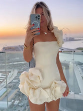 Elegant Party Evening Prom Dress Flower Patchwork Pleated Mini Dresses for Women Sleeveless Sexy Summer Dress Black White