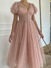 Sexy V Neck Shiny Mesh Puff Sleeve Dress Elegant Summer Waist Slit Slim Party Dress Women Fashion Solid Chic Pleated Long Dress