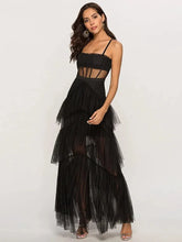 Prom Dresses For Women Cascading Ruffles Designer Slim Sexy Sling Long Dress Fashion Summer Mesh Party Puffy Dresses