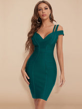 Pbong mid size graduation outfit romantic style teen swag clean girl ideas 90s latina aesthetic Hot Sexy V Neck Green HL Bandage Dress Double Strap Party Club Elastic White Red Bodycon Vestido XL China