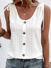 Women's Tank Top Light Blue claret Black Plain Button Sleeveless Daily Weekend Basic U Neck Regular S