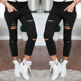 New Ripped Jeans For Women Women New Ripped Trousers Stretch Pencil Pants Leggings Women Jean Casual Slim Ladies Jeans