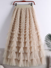 Women's Skirt Tutu Long Skirt Maxi Polyester Black White Light Green Pink Skirts Spring & Fall Patchwork Layered Lined Long Princess Summer Daily Date One-Size