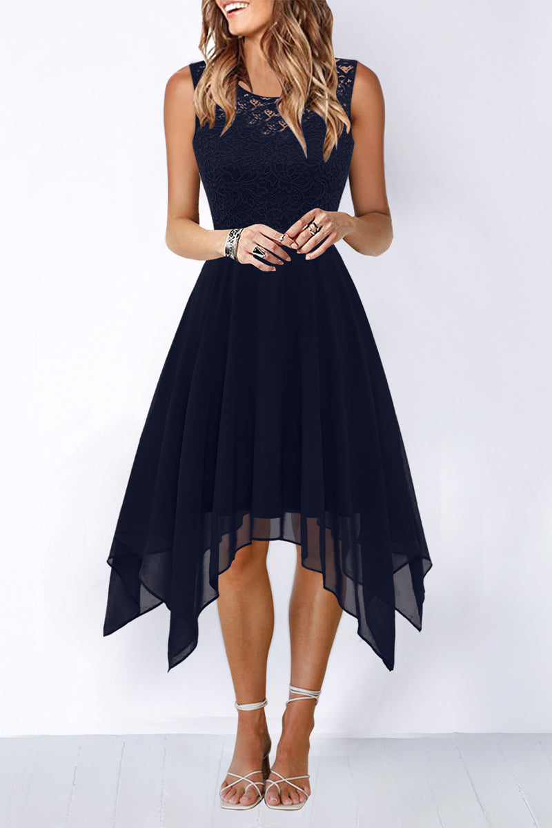 Elegant Formal Solid Asymmetrical O Neck Evening Dress Dresses(8 Colors)