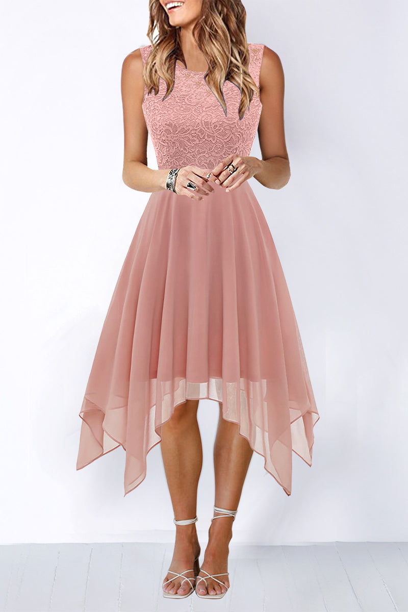 Elegant Formal Solid Asymmetrical O Neck Evening Dress Dresses(8 Colors)