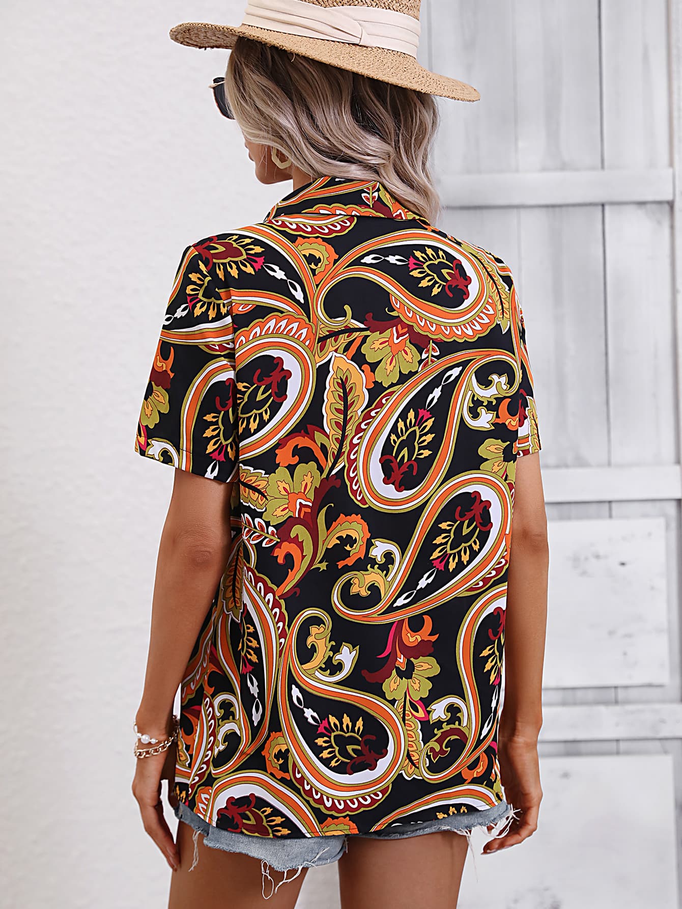 Paisley Print Short Sleeve Shirt