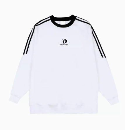 Men Women's College Style T-shirt Autumn Winter New White Vintage T shirt Sports Hip Hop Top Korean Loose Lovers Streetwear