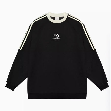 Men Women's College Style T-shirt Autumn Winter New White Vintage T shirt Sports Hip Hop Top Korean Loose Lovers Streetwear