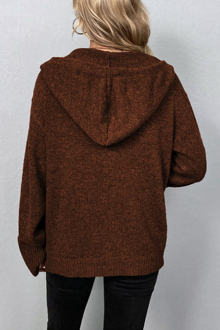 Pbong - Caramel Colour Casual Solid Buttons Hooded Collar Tops