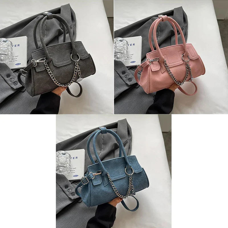 Top Handle Female Tote Bag Leather Small Crossbody Bags for Women Luxury Brand Shoulde Side Bag Ladies Chain Handbags