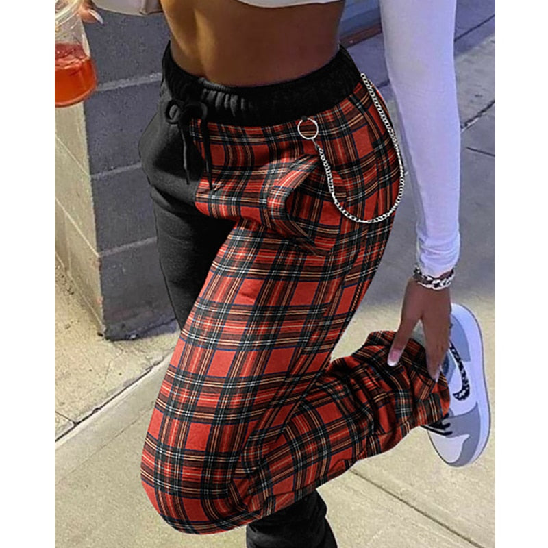 Women Fashion Casual Solid Pants Women Trousers Sports Pants Drawstring SweatPants