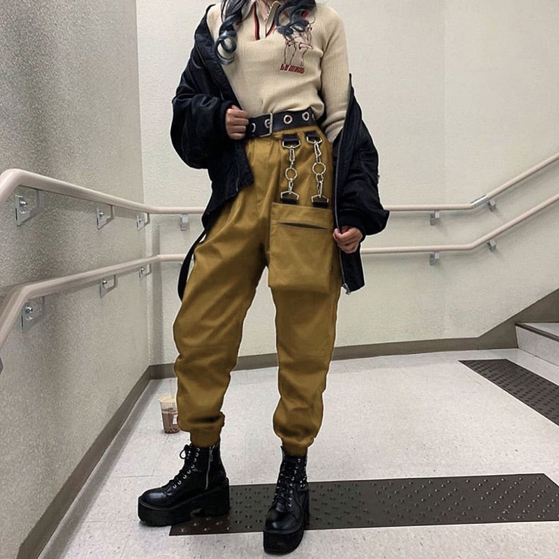 Pbong mid size graduation outfit romantic style teen swag clean girl ideas 90s latina aestheticHarajuku Ribbon Cargo Pants Women Plus Size Joggers Winter Sweatpants Trousers Black Loose Wide Leg Sweat Pants Femme