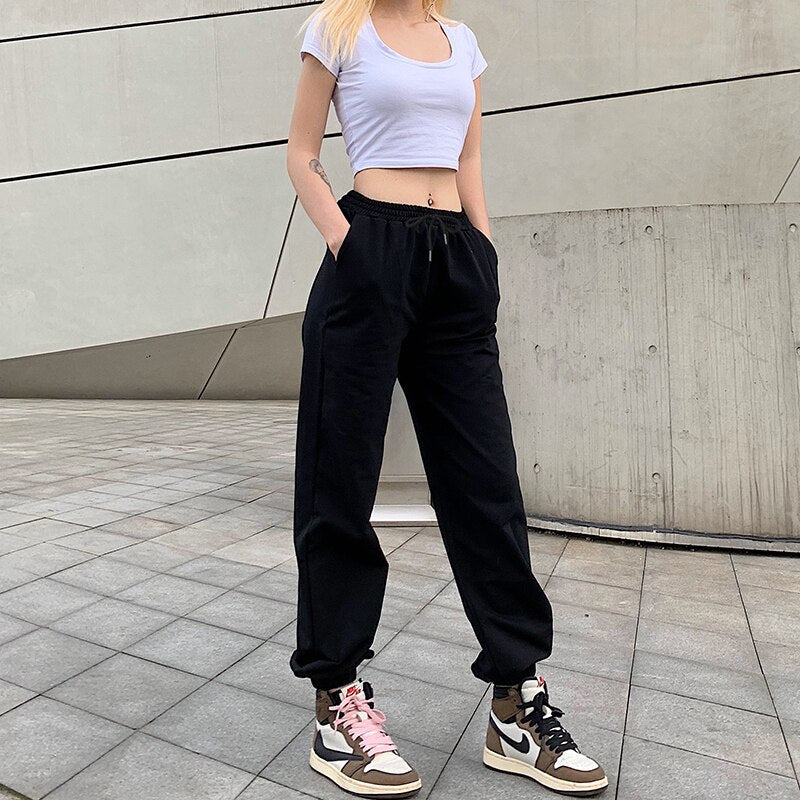 Rockmore Harajuku Joggers Wide Leg SweatPants Women Trousers Plus Size High Waist Pants Streetwear Korean Casual Pant Femme Fall