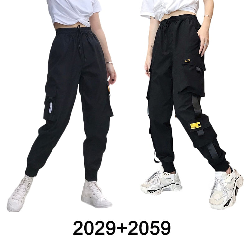 Hot Big Pockets Cargo pants women High Waist Loose Streetwear pants Baggy Tactical Trouser hip hop high quality joggers pants