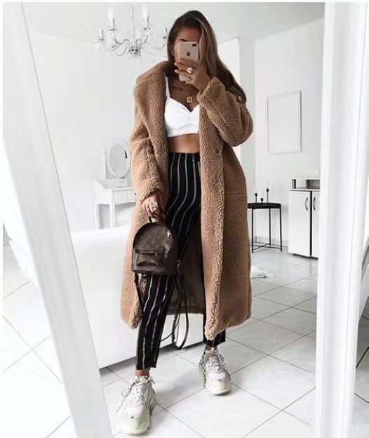 Faux Fur Teddy Coat Women Autumn Casual Plus Size Long Jacket Female Thick Warm Winter Outwear Oversize Fur mujer chaqueta