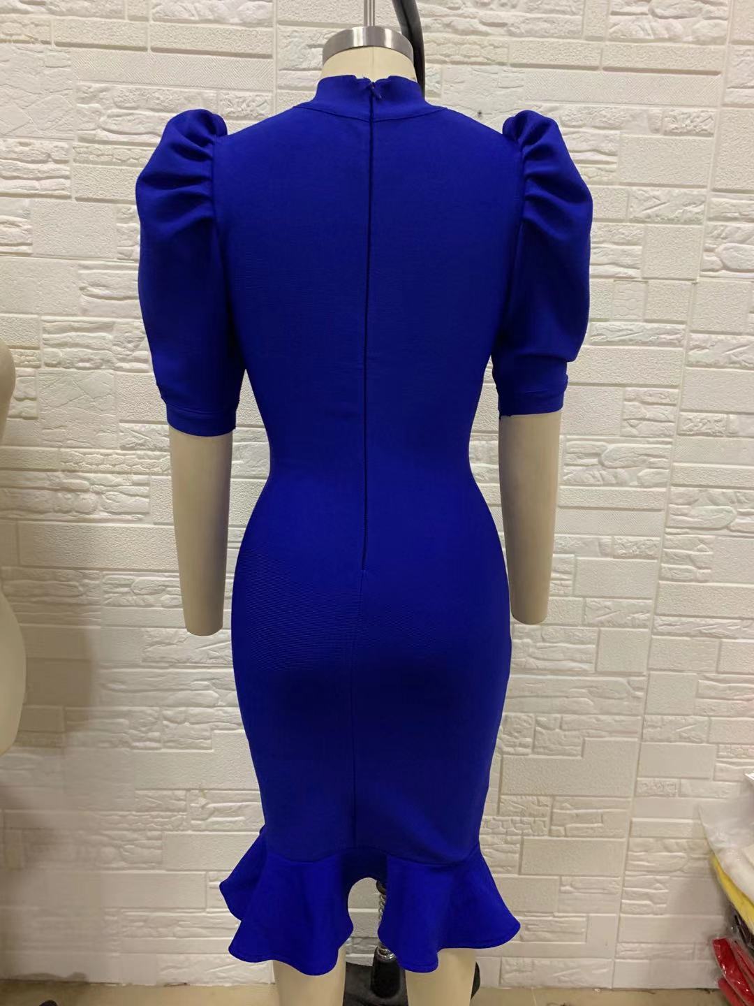 High Quality Black Purple Short Sleeve Ruffles Rayon Bandage Dress Elegant Club Party Dress Vestidos  Pbong  mid size graduation outfit romantic style teen swag clean girl ideas 90s latina aesthetic