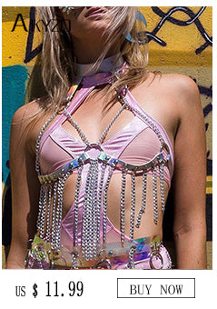 Pbong mid size graduation outfit romantic style teen swag clean girl ideas 90s latina aesthetic freaknik tomboy swaggy going out Women Laser Transparent PVC Caged Bra Body Harness Belt  Sexy Waist Belt Bondage Female Holographic Strap Top Waist Belts