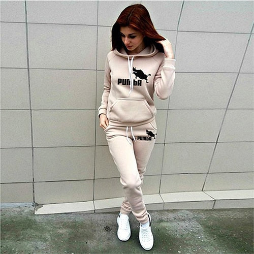 Women's Tracksuit Hoodies 2 Piece Set Sweatshirt + Pants Women Sport Suit Spring And Autumn Sportswear