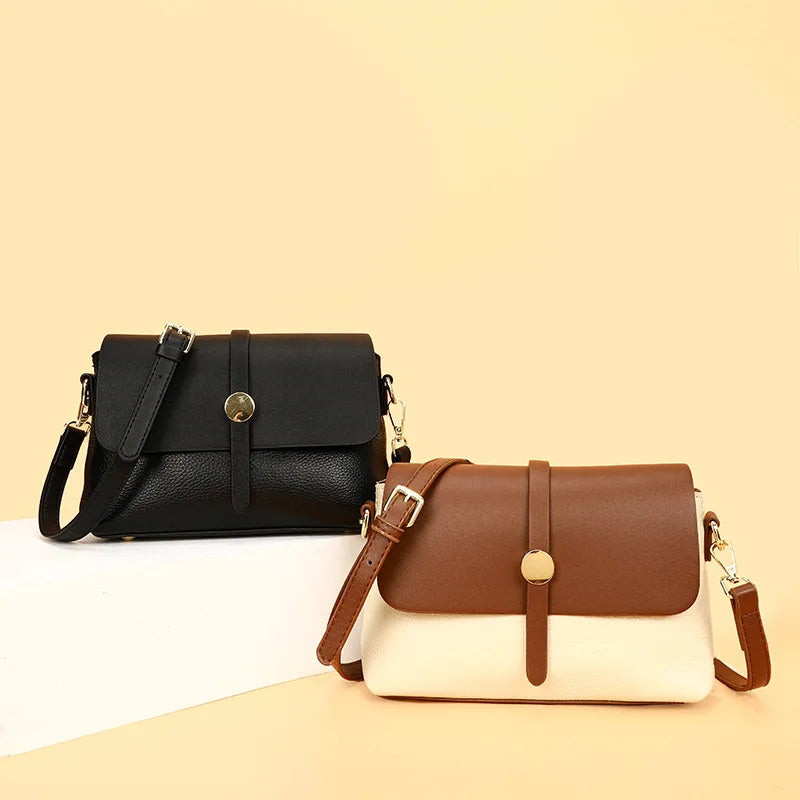 New Arrive Fashion Women's Genuine Leather Shoulder Bags Luxury Messenger Bags Girls Flap Cow Leather Small Crossbody Bags B120