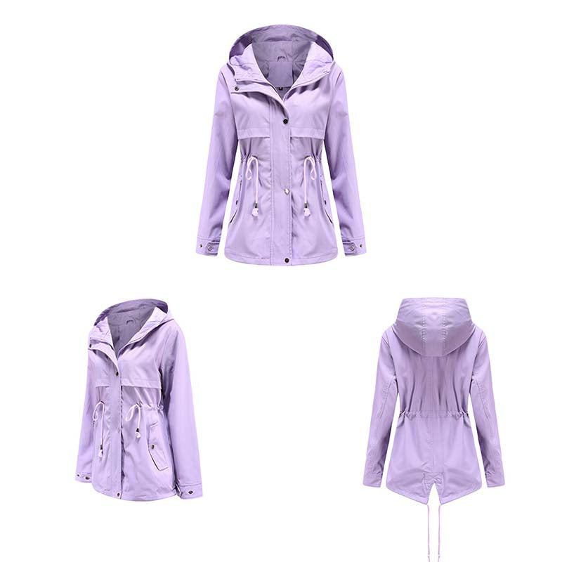 Trench Coat For Women New Autumn Fashion Long Sleeve Plus Size Overcoat Female Casual Outwear Loose Hooded Windbreaker