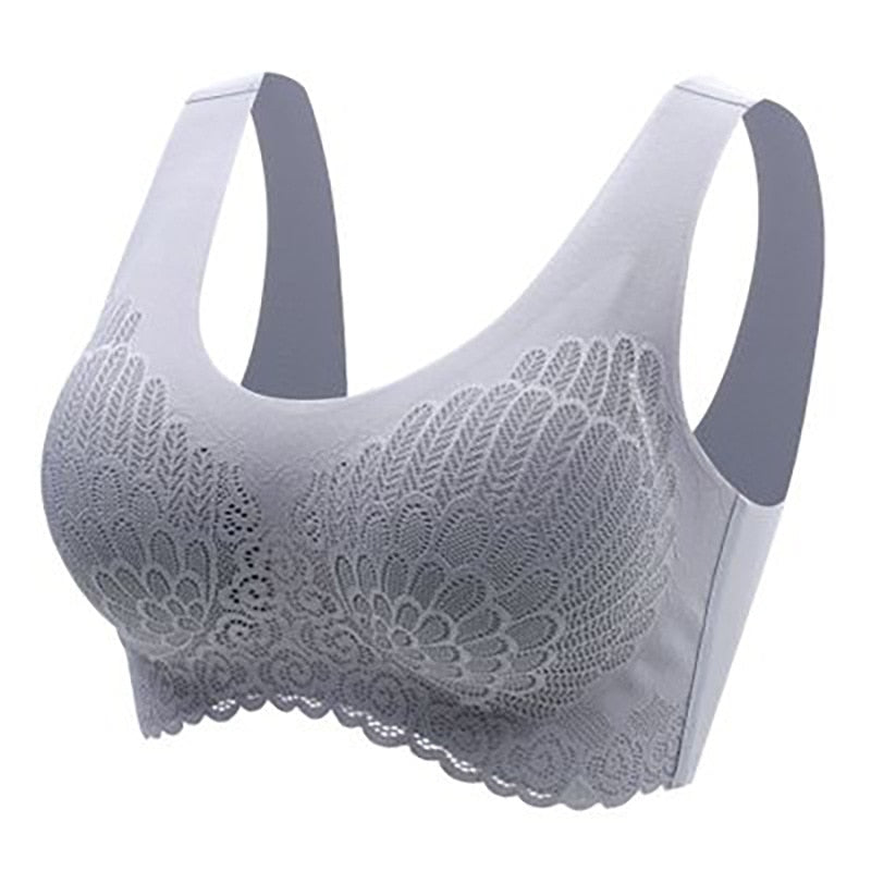 Plus Size Bra 3XL4XL Seamless Bras For Women Underwear BH Sexy Lace Brassiere Push Up Bralette With Pad Vest Top Bra